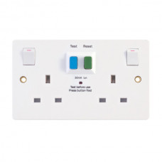 Selectric 2 Gang 13A RCD Socket DP – Passive/Latching (Switched)