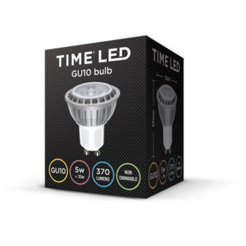 Time GU10 5w Non Dimmable 370Lm Warm White Bulb