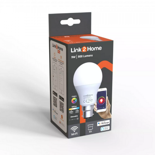 Link2Home B22 Wi-Fi LED lamp with RGB
