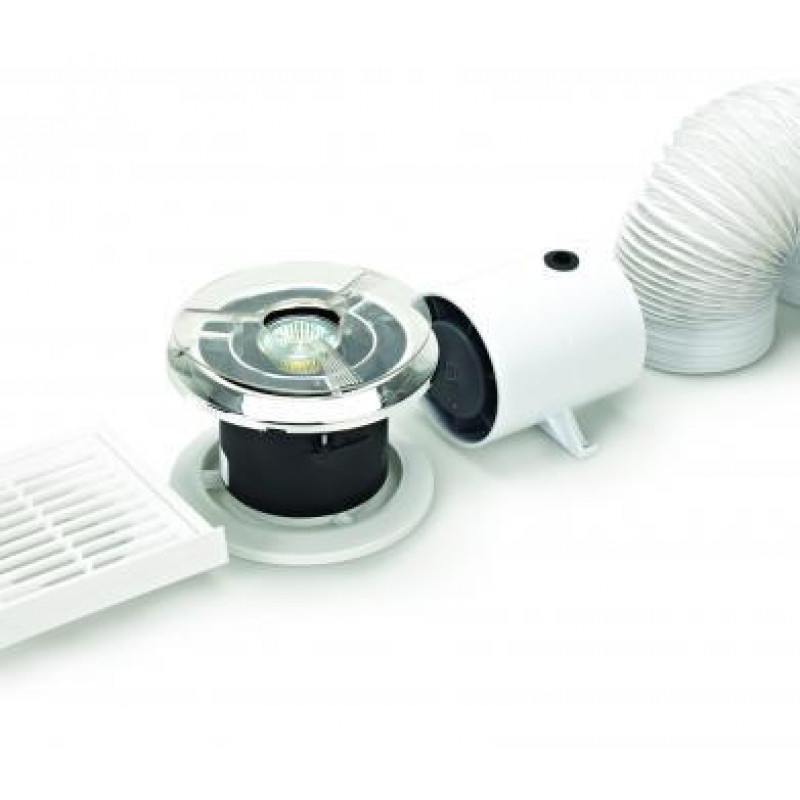 Domus Ventilation 100mm 4" In-Duct LED Showerlight Fan Kit with Timer SPV802ETLED