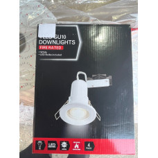 4 LED GU10 Fire Rated Downlights - LED Bulbs Included (White)