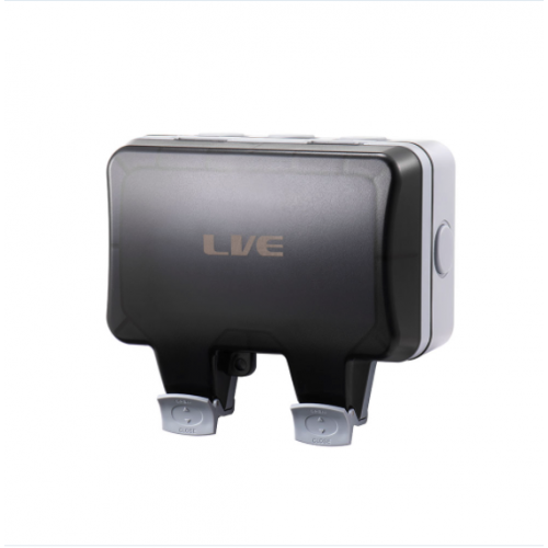 Live Electrical Weatherproof 13A 2Gang Switched Socket 