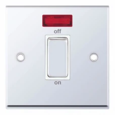 Selectric 7MPRO-317 Polished Chrome 1 Gang 45A DP Switch with Neon and White Insert