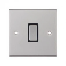 Selectric 7MPRO-201 Satin Chrome 1 Gang 10A 2 Way Switch with Black Insert