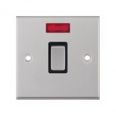 Selectric 7MPRO-216 Satin Chrome 1 Gang 20A DP Switch with Neon and Black Insert