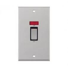 Selectric 7MPRO-218 Satin Chrome 2 Gang 45A DP Switch with Neon and Black Insert
