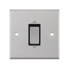 Selectric 7M-Pro Satin Chrome 1 Gang 45A DP Switch with Black Insert