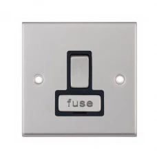 Selectric 7MPRO-228 Satin Chrome 13A DP Switched Fused Connection Unit with Black Insert