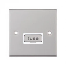 Selectric 7MPRO-127 Satin Chrome 13A Fused Connection Unit with White Insert