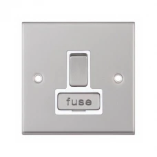 Selectric 7MPRO-128 Satin Chrome 13A DP Switched Fused Connection Unit with White Insert