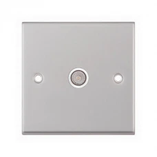 Selectric 7MPRO-133 Satin Chrome 1 Gang TV Socket with White Insert