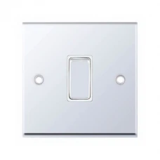 Selectric 7MPRO-301 Polished Chrome 1 Gang 10A 2 Way Switch with White Insert