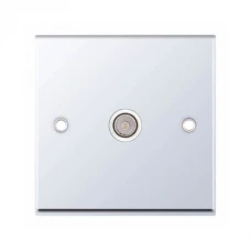 Selectric 7MPRO-333 Polished Chrome 1 Gang TV Socket with White Insert