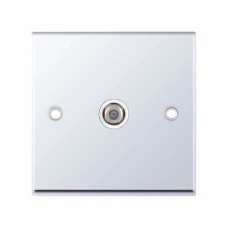 Selectric 7MPRO-335 Polished Chrome 1 Gang Satellite Socket with White Insert