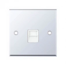Selectric 7MPRO-338 Polished Chrome 1 Gang Telephone Master Socket with White Insert