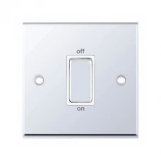Selectric 7M-Pro Polished Chrome 1 Gang 45A DP Switch with White Insert