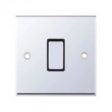 Selectric 7MPRO-501 Polished Chrome 1 Gang 10A 2 Way Switch with Black Insert