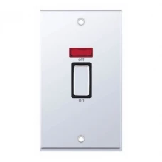Selectric 7MPRO-518 Polished Chrome 2 Gang 45A DP Switch with Neon and Black Insert