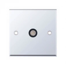 Selectric 7MPRO-533 Polished Chrome 1 Gang TV Socket with Black Insert