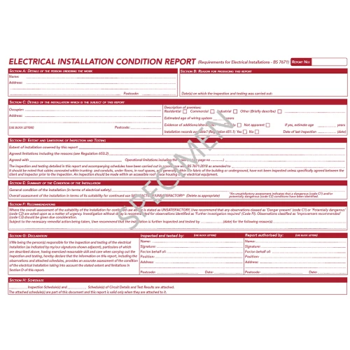 Docs Store Electrical Installation Condition Report BS 7671: 2018+A2:2022 Pack of 2