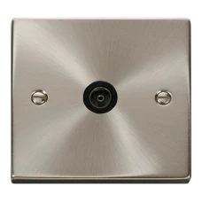 1G COAXIAL TV SOCKET O/LET BLACK INSERT