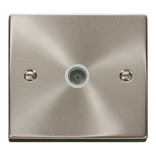 1G COAXIAL TV SOCKET O/LET WHITE INSERT