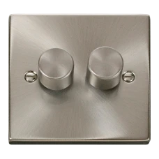 2G 2W 400W PUSH DIMMER SWITCH SATIN CHRO