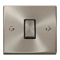 Click Deco 1 Gang 2 Way Ingot 10AX Switch Black Victorian Sat Chrome