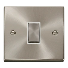 Click Deco 1 Gang Intermediate Ingot 10AX Switch White Victorian Sat Chrome