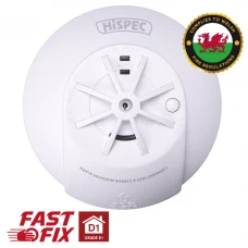 Hispec Radio Frequency Fast Fix Mains Heat and Carbon Monoxide Combi Alarm with 10yr Lithium Battery HSSA/HCO/RF10-PRO