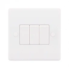 Selectric Smooth 3 Gang 10A 2 Way Switch