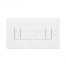 Selectric Smooth 6 Gang 10A 2 Way Switch