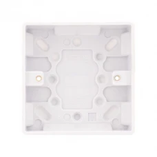Selectric Smooth 1 Gang 25mm Surface Pattress Box with Earth 
