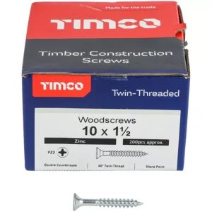TIMco 10112CWZ 10 x 1  1/2 Woodscrews (Box of 200)