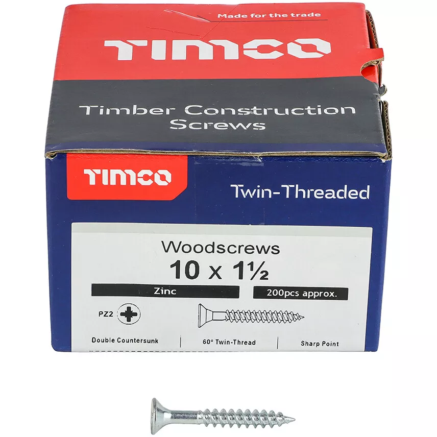 TIMco 10112CWZ 10 x 1  1/2 Woodscrews (Box of 200)