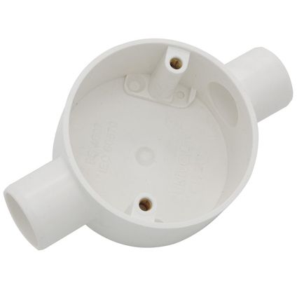 Univolt 2-Way Through Box PVC 20mm White