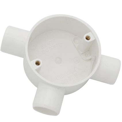 Univolt 3-Way Tee Box PVC 20mm White