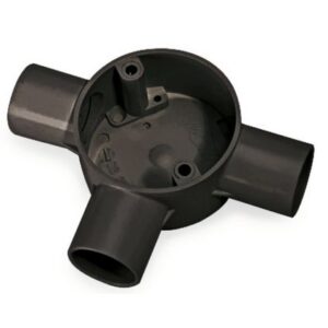 Univolt 3-Way Tee Box PVC 25mm Black