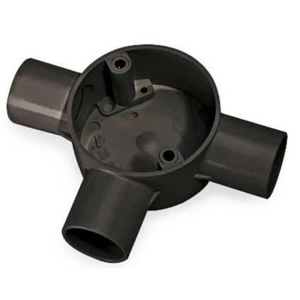 Univolt 3-Way Tee Box PVC 20mm Black