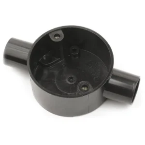 Univolt 2-Way Through Box PVC 20mm Black