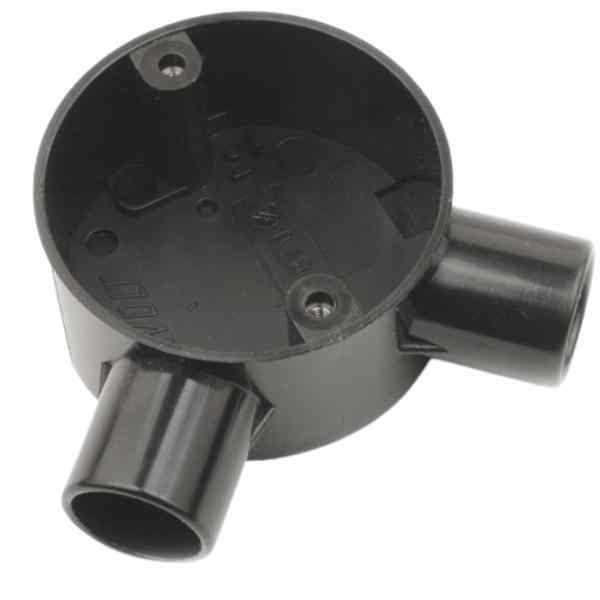 Univolt 2-Way Angle Box PVC 20mm Black