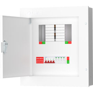 Live Electrical TPN04-125S 125 Amp 4 Way TPN Distribution Board with SPD