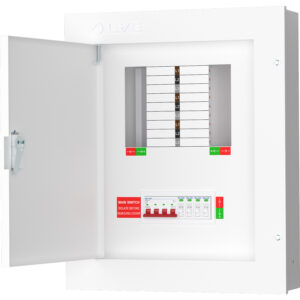 Live Electrical TPN06-125S 125 Amp 6 Way TPN Distribution Board with SPD