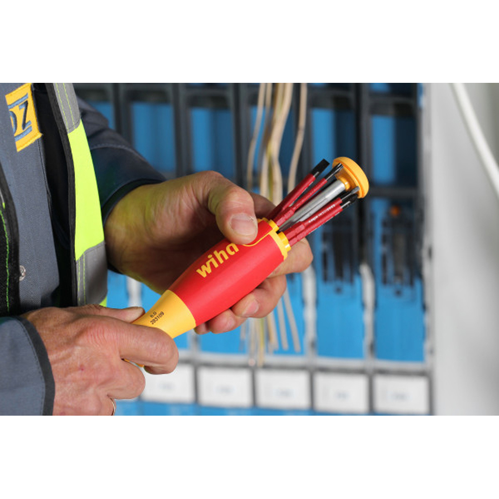 Wiha 6 Piece VDE Interchangeable Screwdriver Phillips, Slot & Terminal Set
