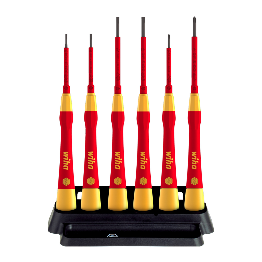 Wiha 6 Piece PicoFinish® VDE Micro Precision Slot/Phillips Screwdriver Set
