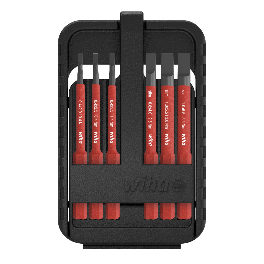 Wiha slimBit Slotted Electric 6 Piece Bit Set