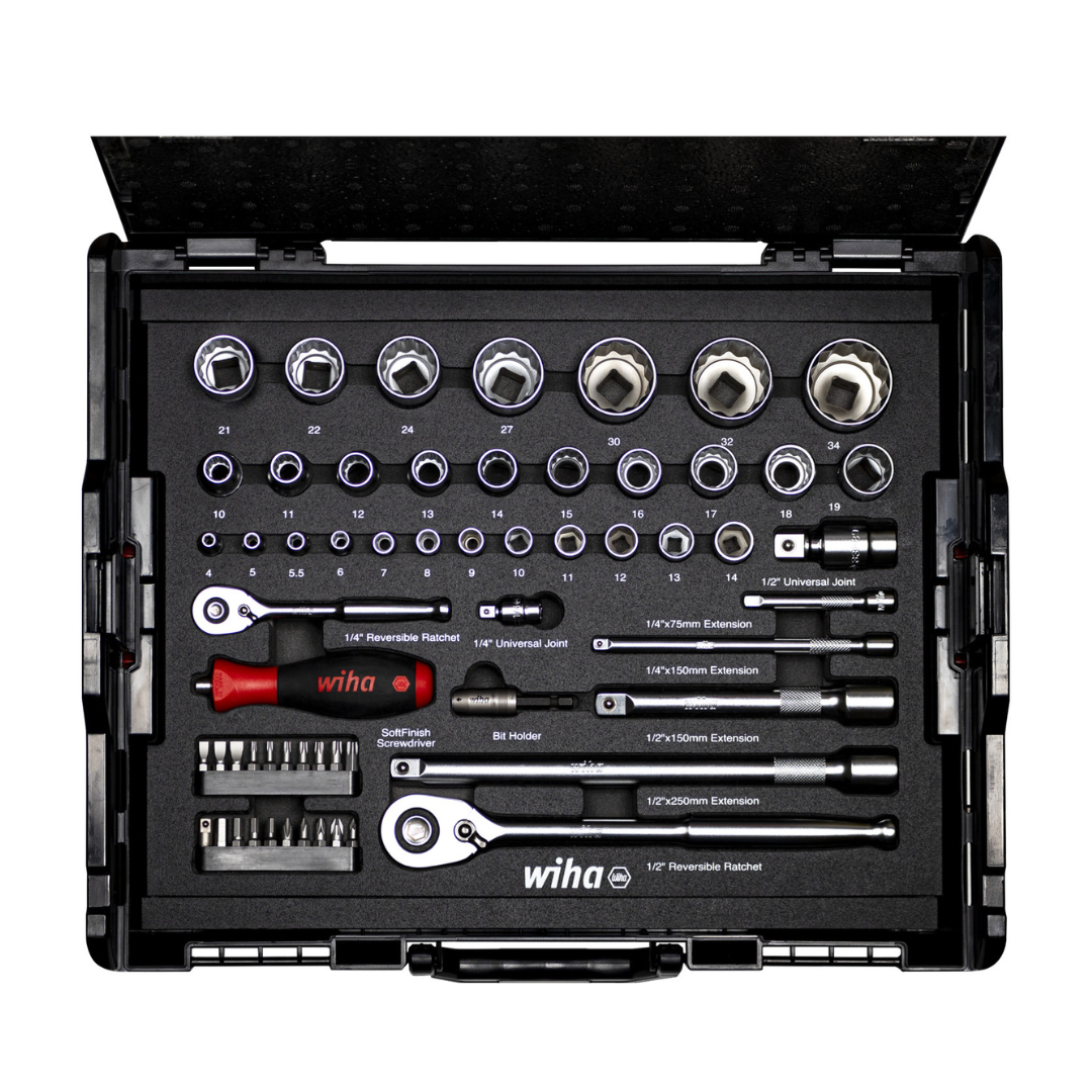 Wiha Nut Driver and 60 Piece Bit Set 1/4