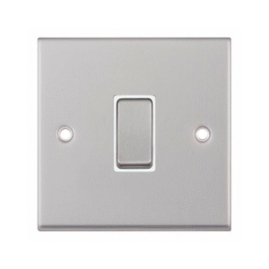 Selectric 7MPRO-107 Satin Chrome 1 Gang 10A Intermediate Switch with White Insert
