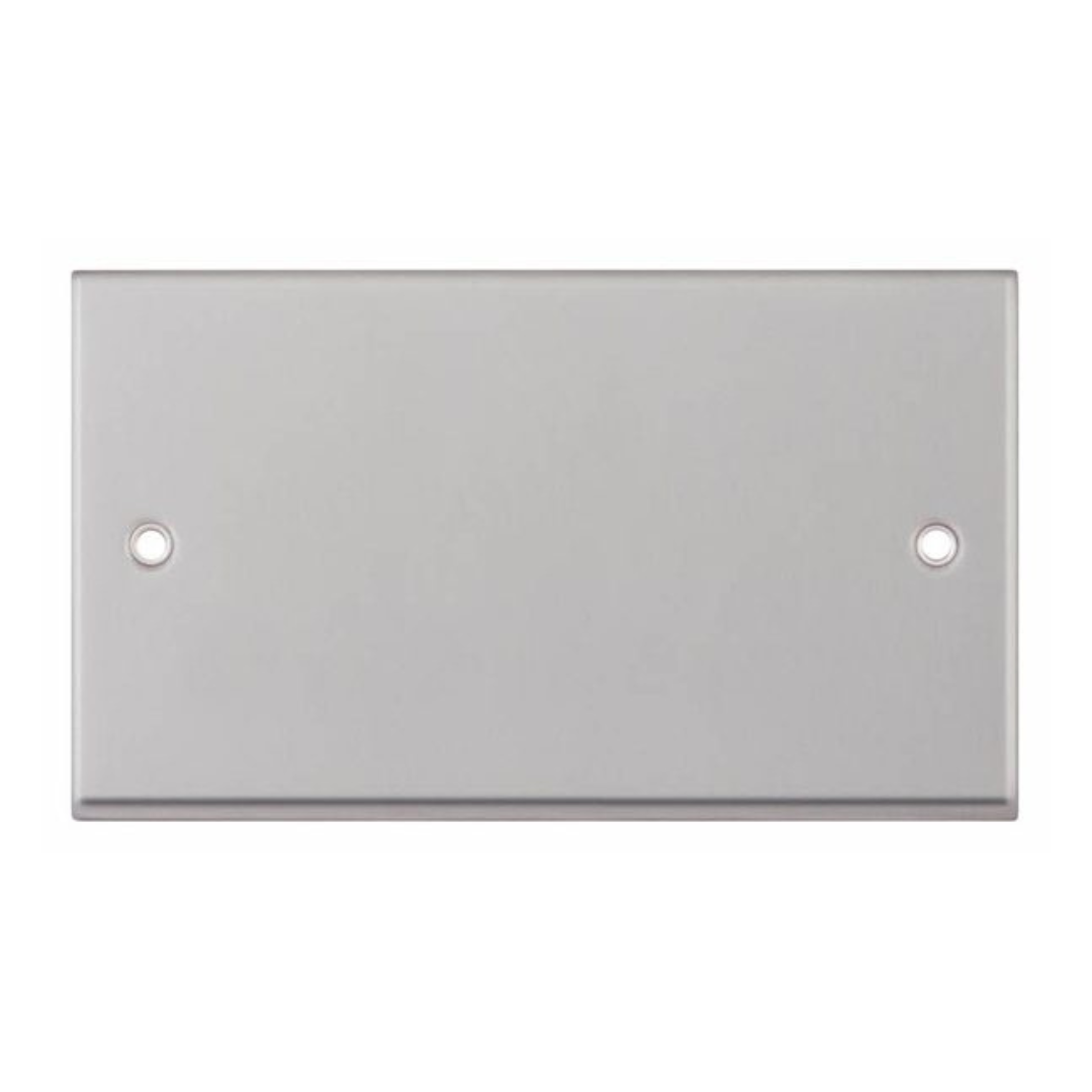 Selectric 7M-Pro Satin Chrome 2 Gang Blank Plate