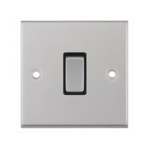 Selectric 7MPRO-201 Satin Chrome 1 Gang 10A 2 Way Switch with Black Insert